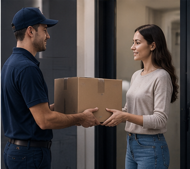 Delivery to final destination — road or yard, no posed people